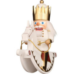 Nussknacker Reiterlein König weiß/gold - 25,5 cm