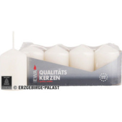 Hochwertige Stumpenkerzen weiß - 3,8 cm Durchmesser