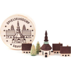 Seiffen Village in Wood Chip Box - 4 cm / 1.6 inch