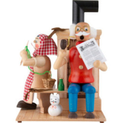 Smoker - Grandparents at Tiled Stove - 21 cm / 8 inch