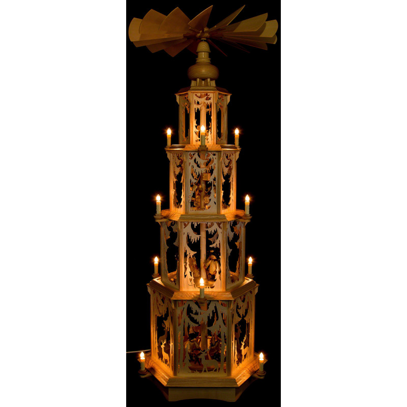4-Tier Christmas Pyramid - Forest Design - 135 cm / 53 inch