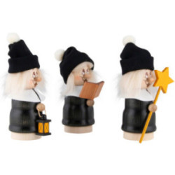 Räuchermännchen Miniwichtel Kurrende - 3 Stück - 16,5 cm