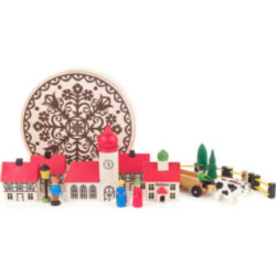 Village in Wood Chip Box - 5,5 cm / 2.2 inch