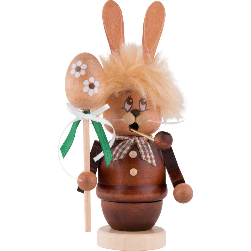 Räuchermännchen Miniwichtel Hase mit Stab - 16 cm