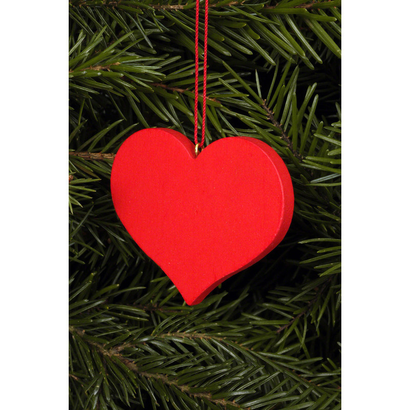 Christbaumschmuck Herz rot - 5,7x4,5 cm