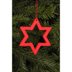 Tree Ornament - Star Red - 7,8 / 6,2 cm - 3x2 inch