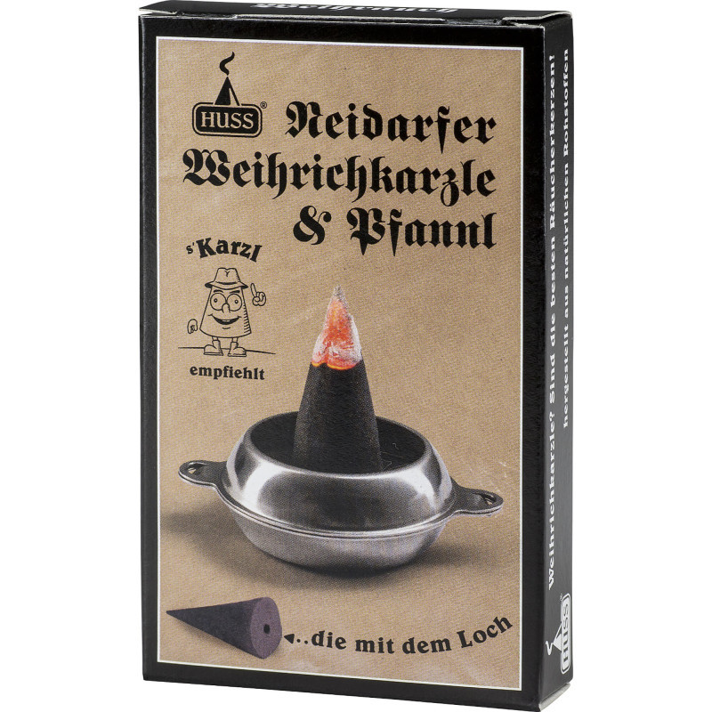 Huss Neudorfer Incense Cones with Hole - Frankincense - with Holder