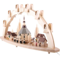 Candle Arch - Seiffen Church with Village - 31x16 inch - 80x41 cm / 16.1 inch