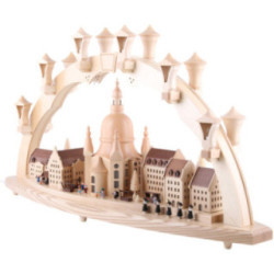 Schwibbogen Frauenkirche mit Strietzelmarkt - 80x43 cm