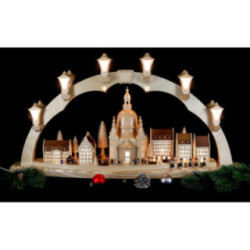 Schwibbogen Frauenkirche mit Strietzelmarkt - 80x43 cm