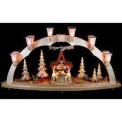 Candle Arch - Christmas Forest with Advent House, Electrically Driven - 80x41 cm / 31.5x16 inch