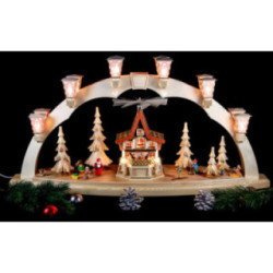 Candle Arch - Christmas Forest with Advent House, Electrically Driven - 80x41 cm / 31.5x16 inch