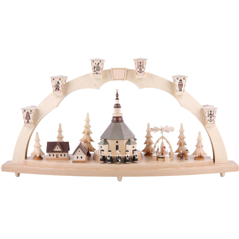 Candle Arch - Church of Seiffen with Pyramid - 40x80 cm / 15.7x31.5 inch
