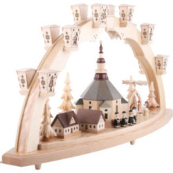 Candle Arch - Church of Seiffen with Pyramid - 40x80 cm / 15.7x31.5 inch