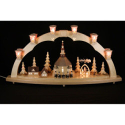 Candle Arch - Church of Seiffen with Pyramid - 40x80 cm / 15.7x31.5 inch