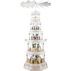 5-Tier Pyramid - Nativity with Musical Mechanism - 123 cm / 48.8 inch