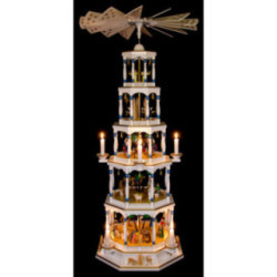 5-stöckige Pyramide Christi Geburt mit Musikspielwerk - 123 cm