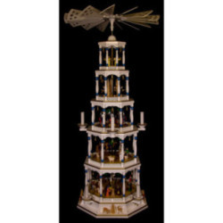 5-stöckige Pyramide Christi Geburt mit Musikspielwerk - 123 cm