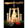 1-Tier Pyramid - Nativity Scene - Natural Wood - 29 cm / 11 inch