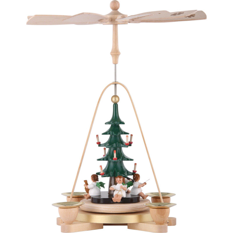 1-stöckige Pyramide Engel mit Christbaum - 25 cm