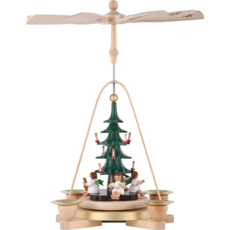 1-Tier Pyramid - Angel with Christmas Tree - 25 cm / 9.8 inch