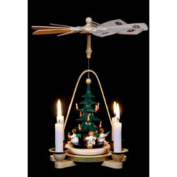 1-Tier Pyramid - Angel with Christmas Tree - 25 cm / 9.8 inch