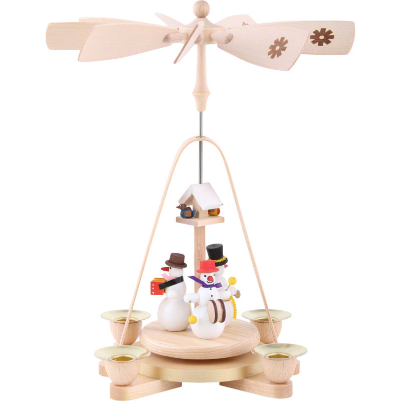 1-stöckige Pyramide Musizierende Schneemänner - 25 cm