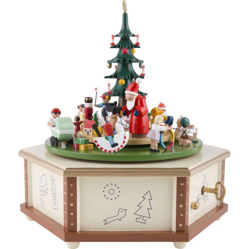 Spieldose Weihnachtsbescherung - 24 cm