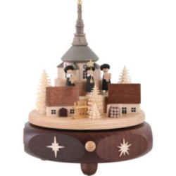 Spieldose Seiffener Kirchdorf mit Kurrende - 17 cm