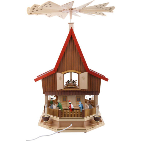 3-stöckiges Adventshaus - Christi Geburt - 77 cm