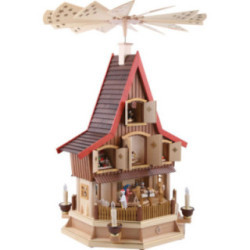 3-stöckiges Adventshaus - Christi Geburt - 77 cm