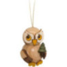 Christbaumschmuck Eulenkind mit Baum - 4 cm
