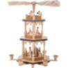 3-stöckige Pyramide Christi Geburt - natur - 38 cm