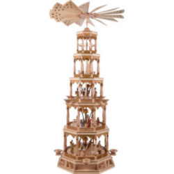5-stöckige Pyramide Christi Geburt - natur - 123 cm