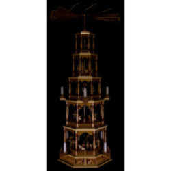 5-stöckige Pyramide Christi Geburt - natur - 123 cm