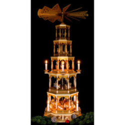 5-stöckige Pyramide Christi Geburt - natur - 123 cm
