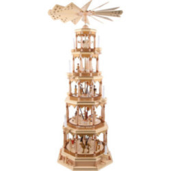 5-stöckige Pyramide Christi Geburt - natur - 123 cm