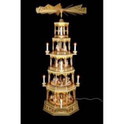 5-stöckige Pyramide Christi Geburt - natur - 123 cm