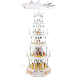 5-stöckige Lichterpyramide von Richard Glässer - Romantik - weiß - 123 cm