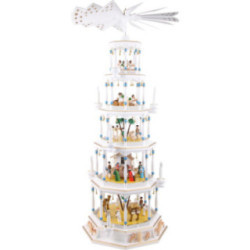 5-stöckige Lichterpyramide von Richard Glässer - Romantik - weiß - 123 cm