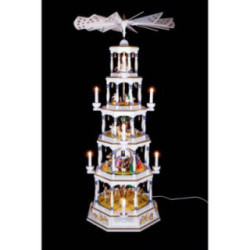 5-stöckige Lichterpyramide von Richard Glässer - Romantik - weiß - 123 cm