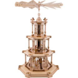 4-Tier Baroque Mirror-Pyramid Nativity, Natural - 86 cm / 34 inch