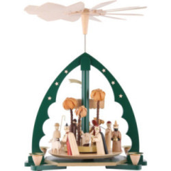 1-stöckige Pyramide Christi Geburt grün - 40 cm