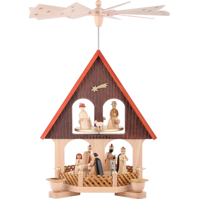 2-stöckiges Pyramidenhaus Christi Geburt - 36 cm