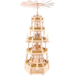 5-stöckige Pyramide Christi Geburt natur - 75 cm