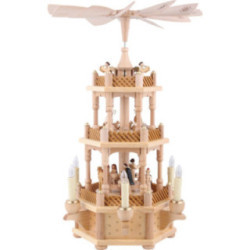 3-stöckige Pyramide Christi Geburt natur - 45 cm