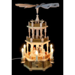 3-stöckige Pyramide Christi Geburt natur - 45 cm