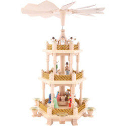 3-stöckige Pyramide Christi Geburt bunt - 40 cm