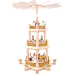 3-stöckige Pyramide Christi Geburt bunt - 40 cm