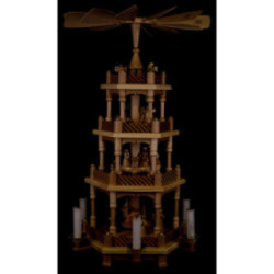 4-stöckige Pyramide Christi Geburt natur - 54 cm